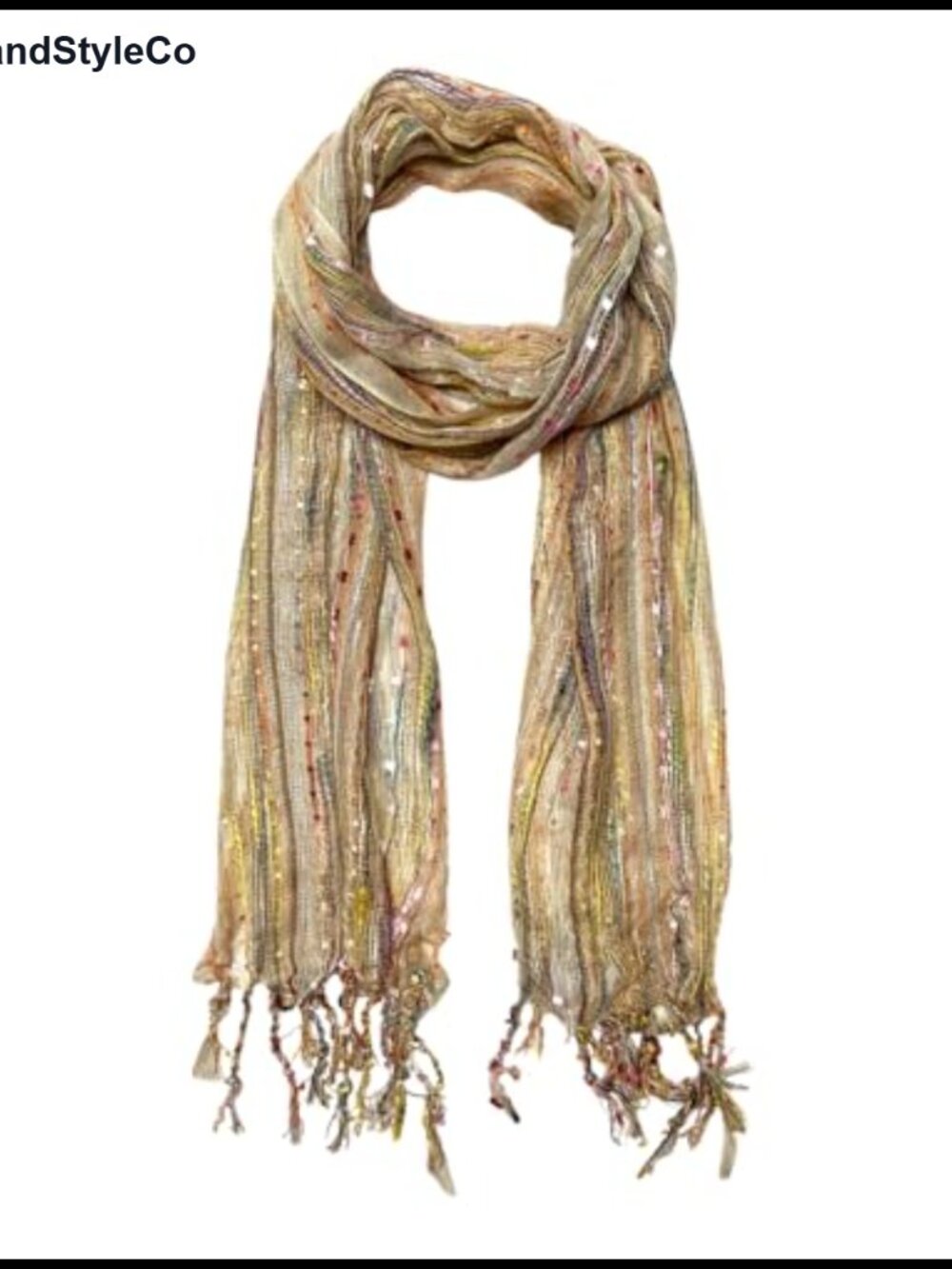 Humble Hilo Woven Scarf Shawl Lightweight Rayon Blend 17x70 Fringe